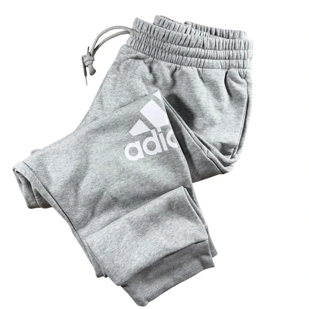 Adidas Fleece Tapered Joggers Grey NEW mens XL/S athletic sweatpants cozy casual